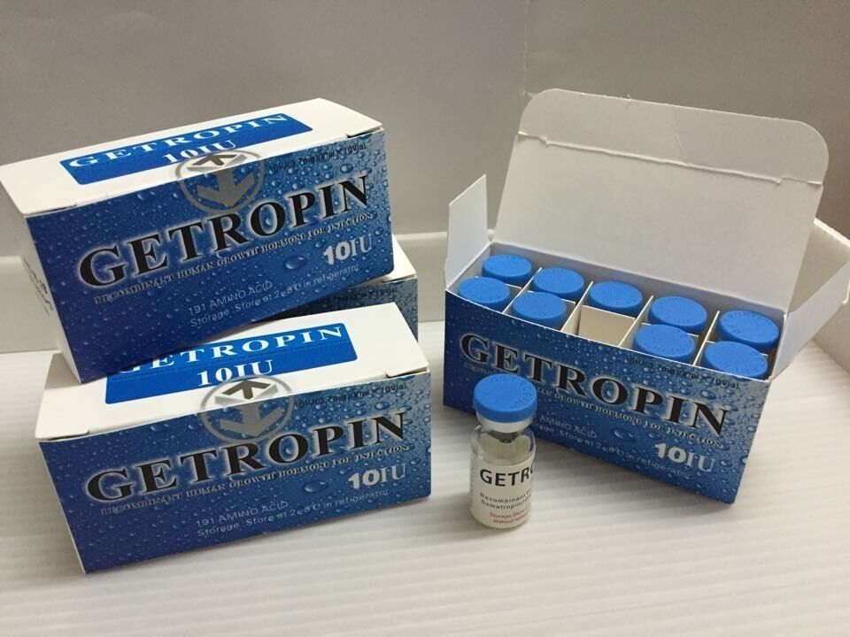 El blanco liofilizó el equipo inyectable de Getropin 100iu de la hormona de crecimiento humano de Getropin Rhgh del polvo